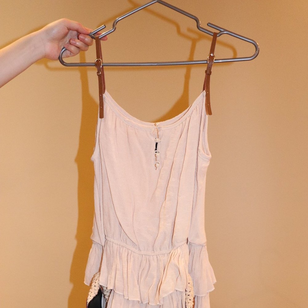 Pink Dress with Lace Belt